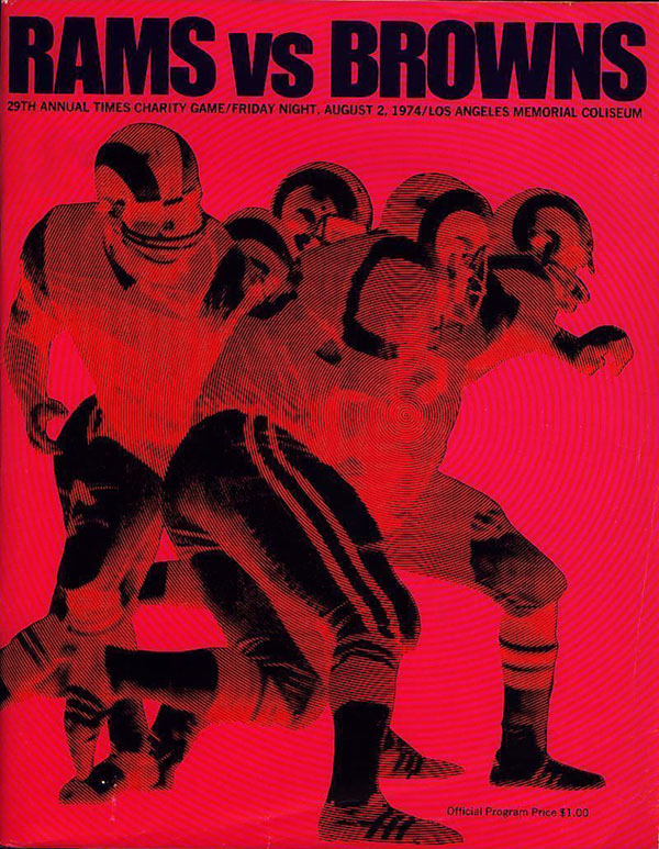 NFL Program: Los Angeles Rams vs. Cleveland Browns (August 2, 1974)