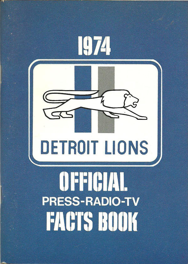 NFL Media Guide: Detroit Lions (1974)
