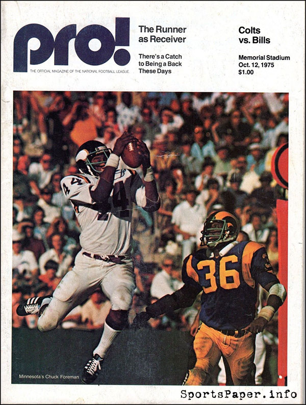 NFL Program: Baltimore Colts vs. Buffalo Bills (October 12, 1975)