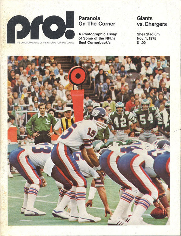 NFL Program: New York Giants vs. San Diego Chargers (November 1, 1975)