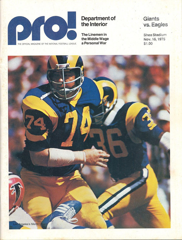 NFL Program: New York Giants vs. Philadelphia Eagles (November 16, 1975)