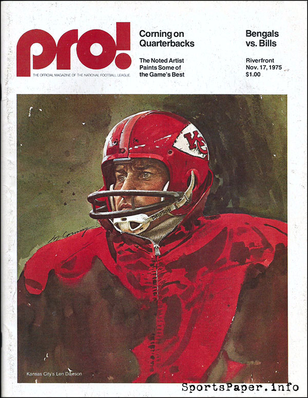 NFL Program: Cincinnati Bengals vs. Buffalo Bills (November 17, 1975)