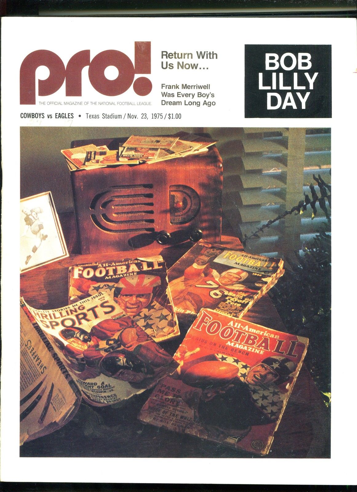 NFL Program: Dallas Cowboys vs. Philadelphia Eagles (November 23, 1975)