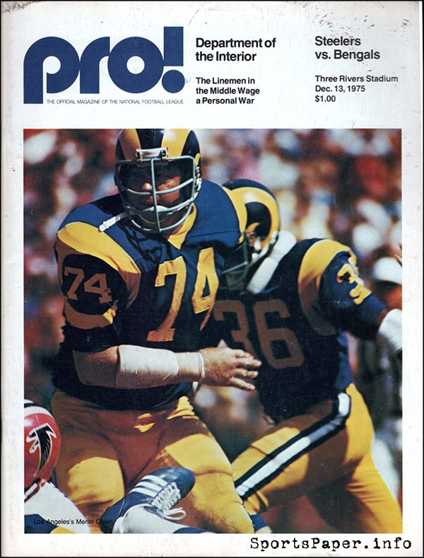 NFL Program: Pittsburgh Steelers vs. Cincinnati Bengals (December 13, 1975)