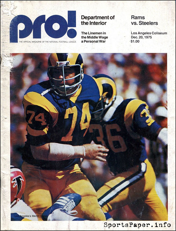 NFL Program: Los Angeles Rams vs. Pittsburgh Steelers (December 20, 1975)