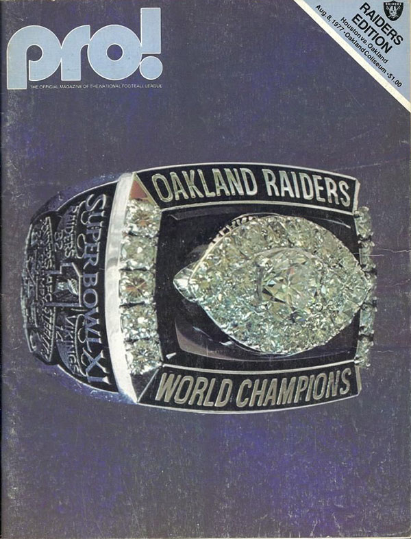 NFL Program: Oakland Raiders vs. Houston Oilers (August 8, 1977)