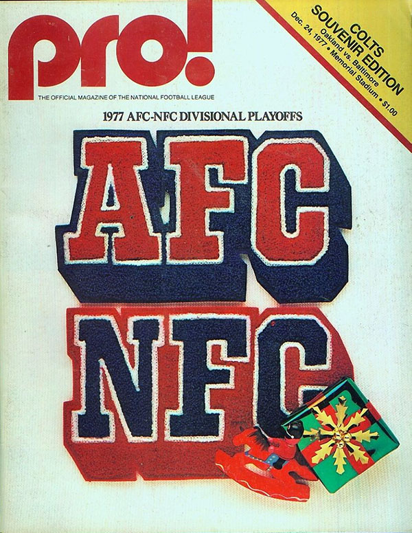 NFL Program: Baltimore Colts vs. Oakland Raiders (December 24, 1977)