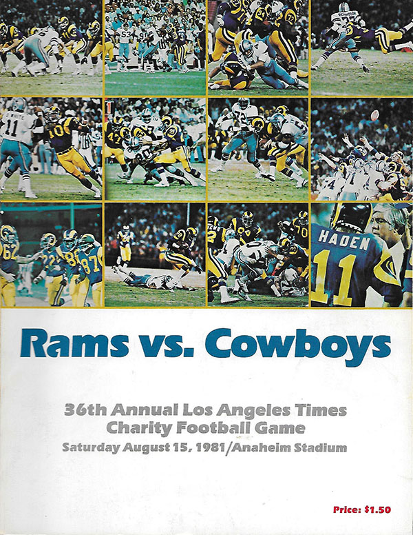 NFL Program: Los Angeles Rams vs. Dallas Cowboys (August 15, 1981)