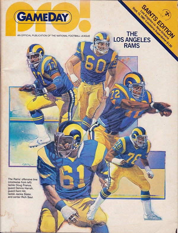 NFL Program: New Orleans Saints vs. Los Angeles Rams (September 13, 1981)