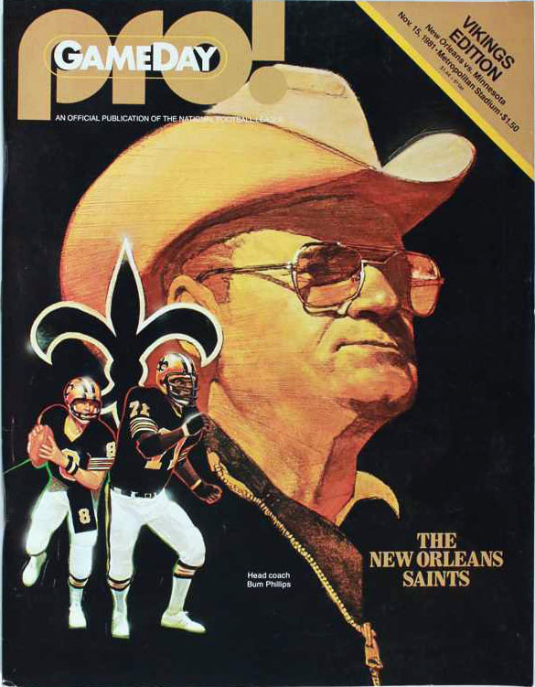 NFL Program: Minnesota Vikings vs. New Orleans Saints (November 15, 1981)