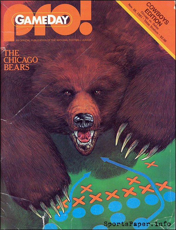 NFL Program: Dallas Cowboys vs. Chicago Bears (November 26, 1981)