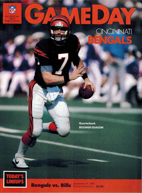 NFL Program: Cincinnati Bengals vs. Buffalo Bills (September 14, 1986)