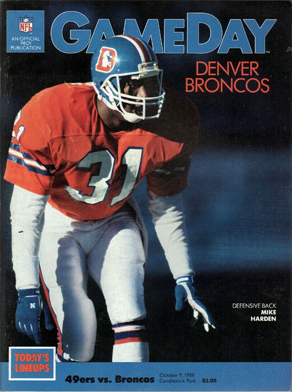 NFL Program: San Francisco 49ers vs. Denver Broncos (October 9, 1988)
