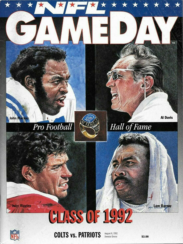 NFL Program: Indianapolis Colts vs. New England Patriots (August 8, 1992)