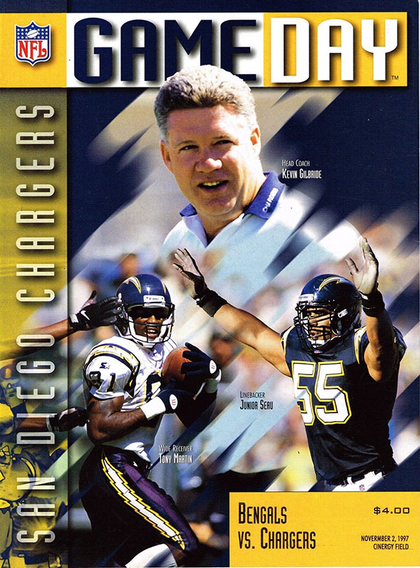 NFL Program: Cincinnati Bengals vs. San Diego Chargers (November 2, 1997)