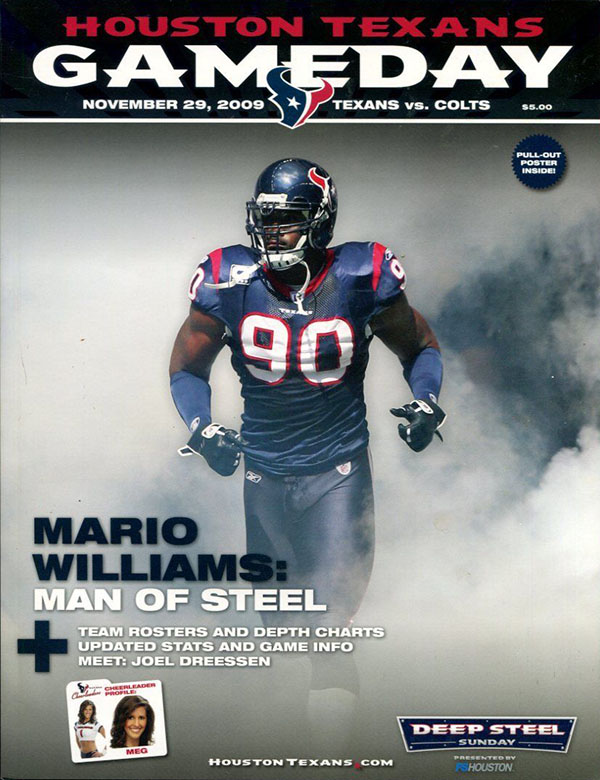 NFL Program: Houston Texans vs. Indianapolis Colts (November 29, 2009)