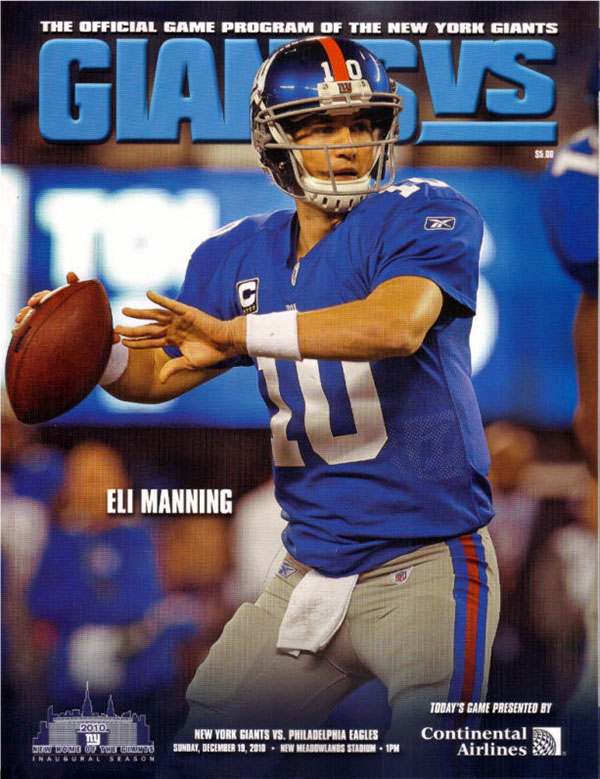 NFL Program: New York Giants vs. Philadelphia Eagles (December 19, 2010)