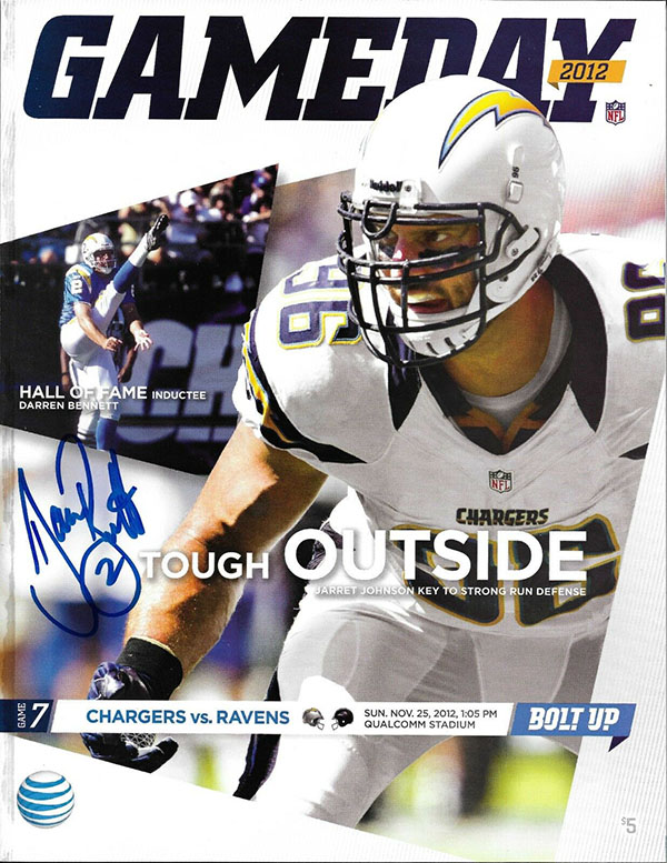 NFL Program: San Diego Chargers vs. Baltimore Ravens (November 25, 2012)