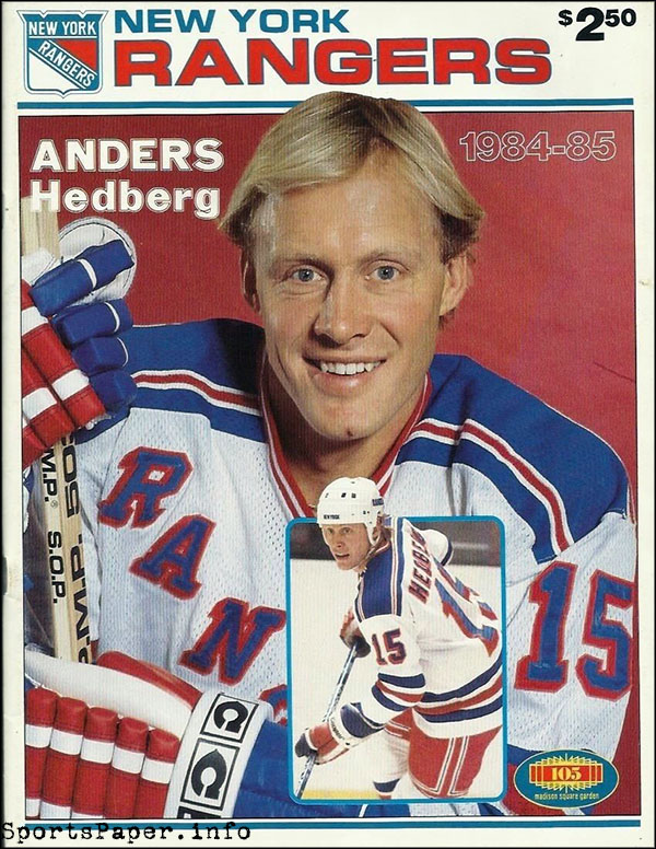 NHL Program: New York Rangers (1984-85)
