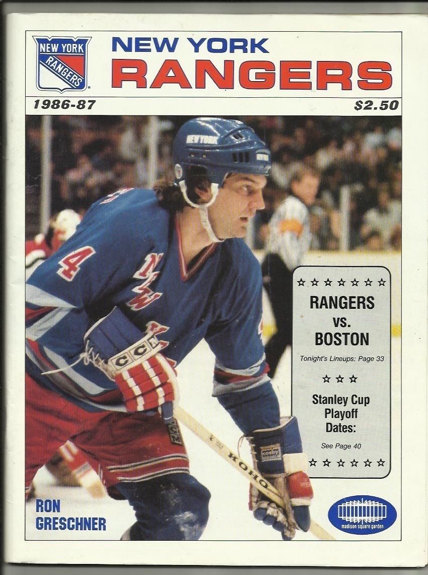NHL Program: New York Rangers (1986-87)