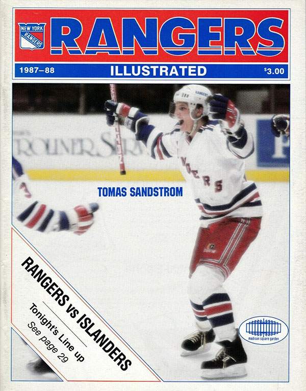 NHL Program: New York Rangers (1987-88)