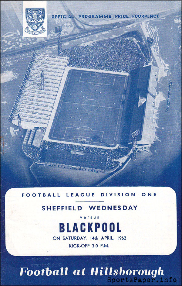 English Football Program: Sheffield Wednesday vs. Blackpool (April 14, 1962)
