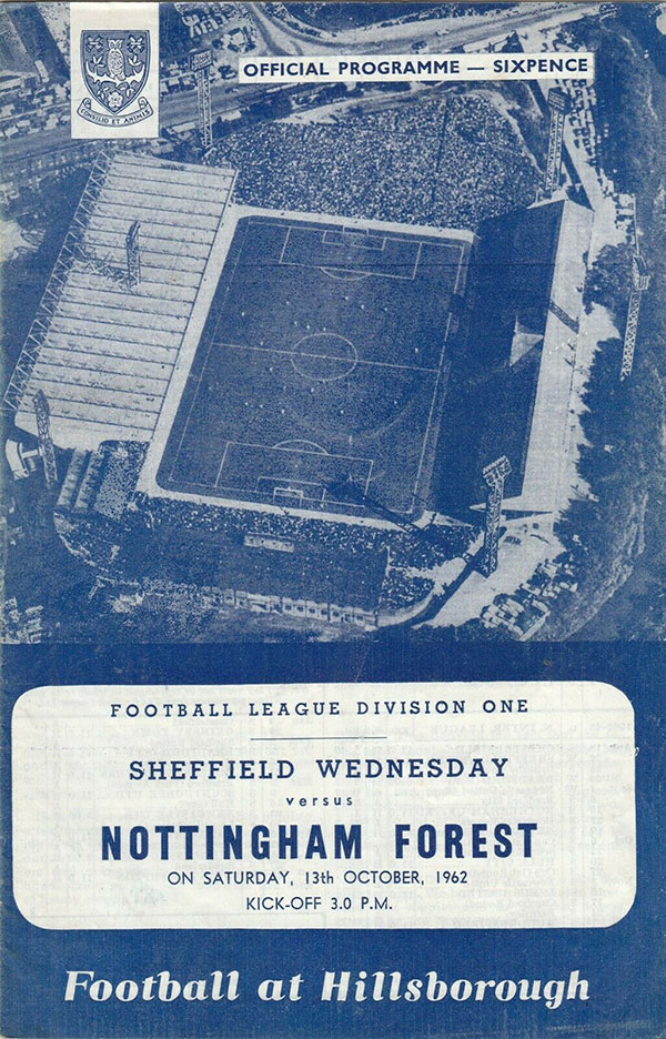 English Football Program: Sheffield Wednesday vs. Nottingham Forest (October 13, 1962)