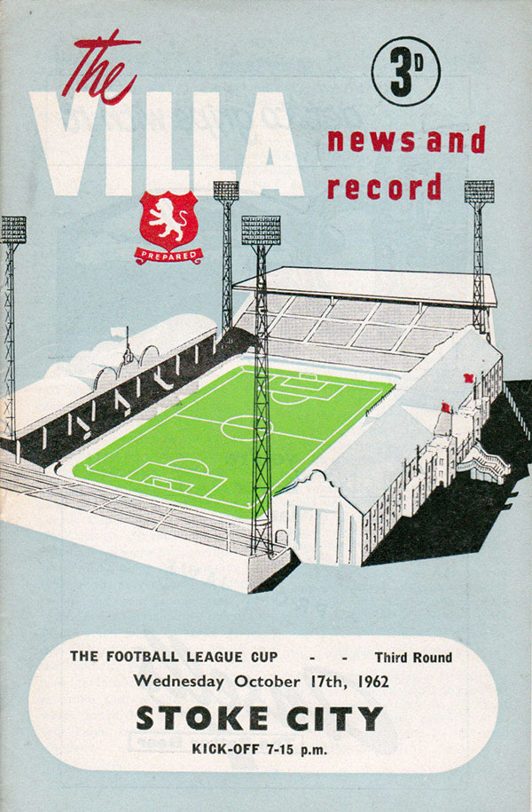 English Football Program: Aston Villa vs. Stoke City (October 17, 1962)