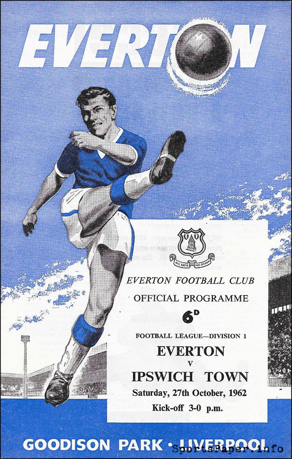 English Football Program: Everton vs. Ipswich Town (October 27, 1962)