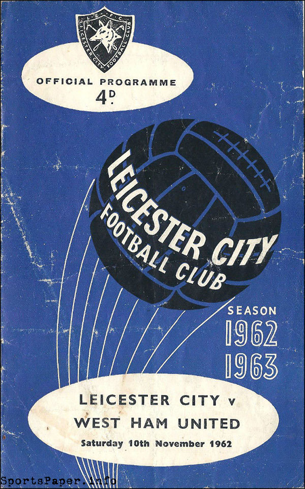 English Football Program: Leicester City vs. West Ham United (November 10, 1962)