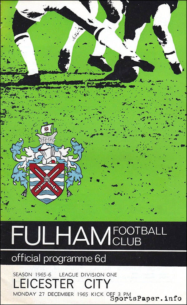English Football Program: Fulham vs. Leicester City (December 27, 1965)
