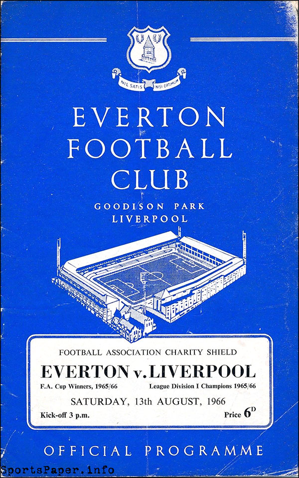 English Football Program: Everton vs. Liverpool (August 13, 1966)