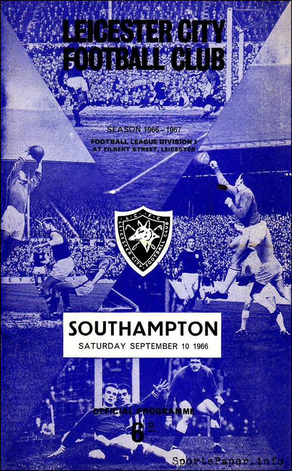 English Football Program: Leicester City vs. Southampton (September 10, 1966)