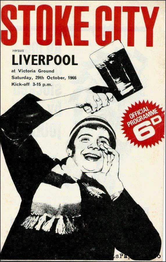 English Football Program: Stoke City vs. Liverpool (October 29, 1966)