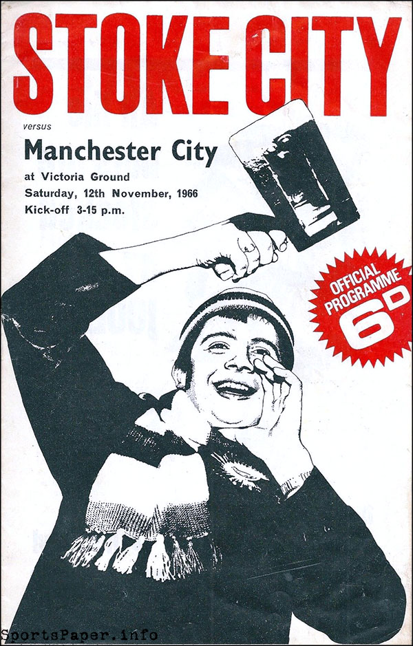 English Football Program: Stoke City vs. Manchester City (November 12, 1966)