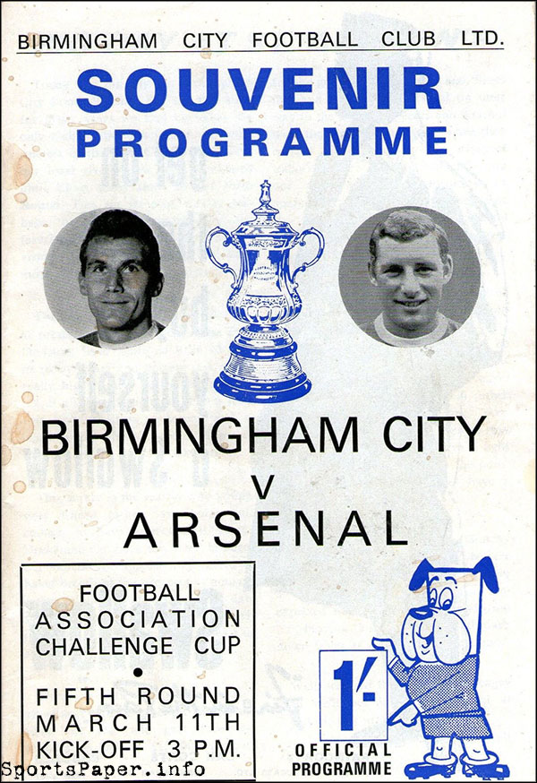English Football Program: Birmingham City vs. Arsenal (March 11, 1967)