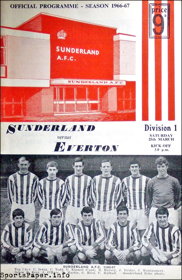 English Football Program: Sunderland vs. Everton (March 25, 1967)
