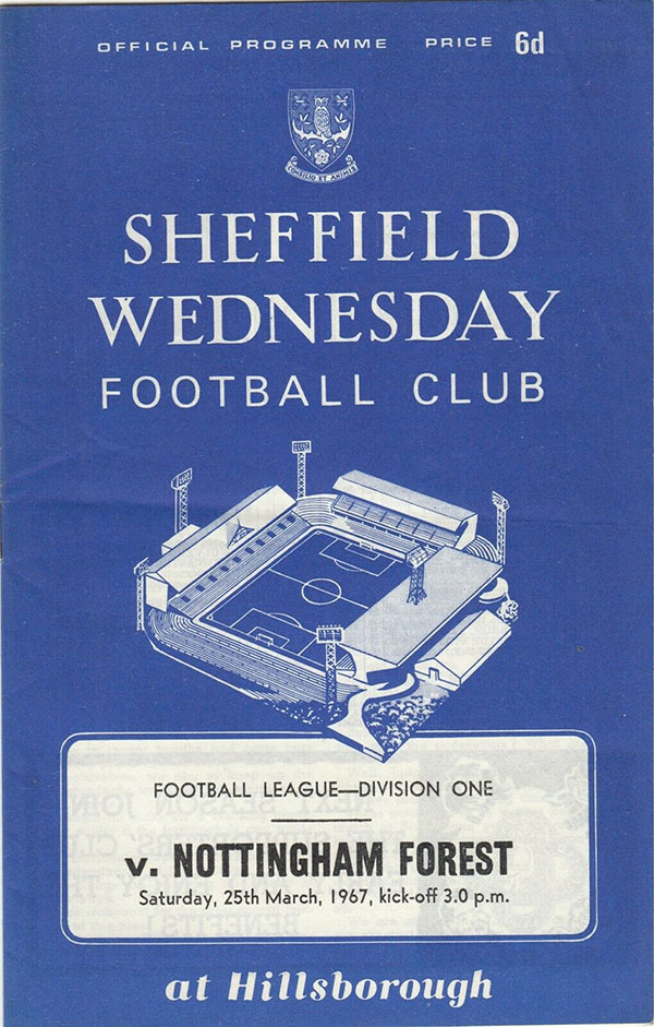 English Football Program: Sheffield Wednesday vs. Nottingham Forest (March 25, 1967)