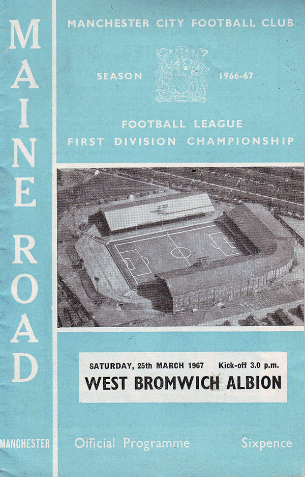 English Football Program: Manchester City vs. West Bromwich Albion (March 25, 1967)