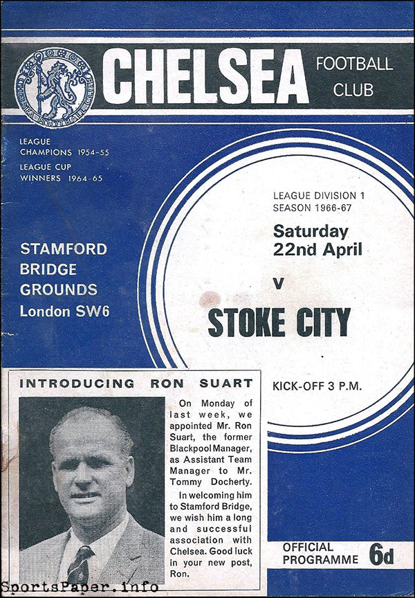 English Football Program: Chelsea vs. Stoke City (April 22, 1967)