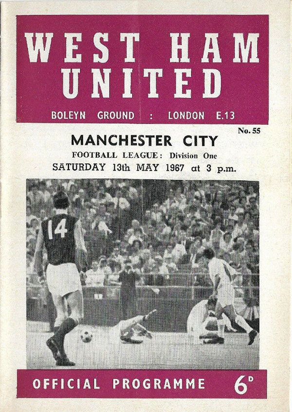 English Football Program: West Ham United vs. Manchester City (May 13, 1967)