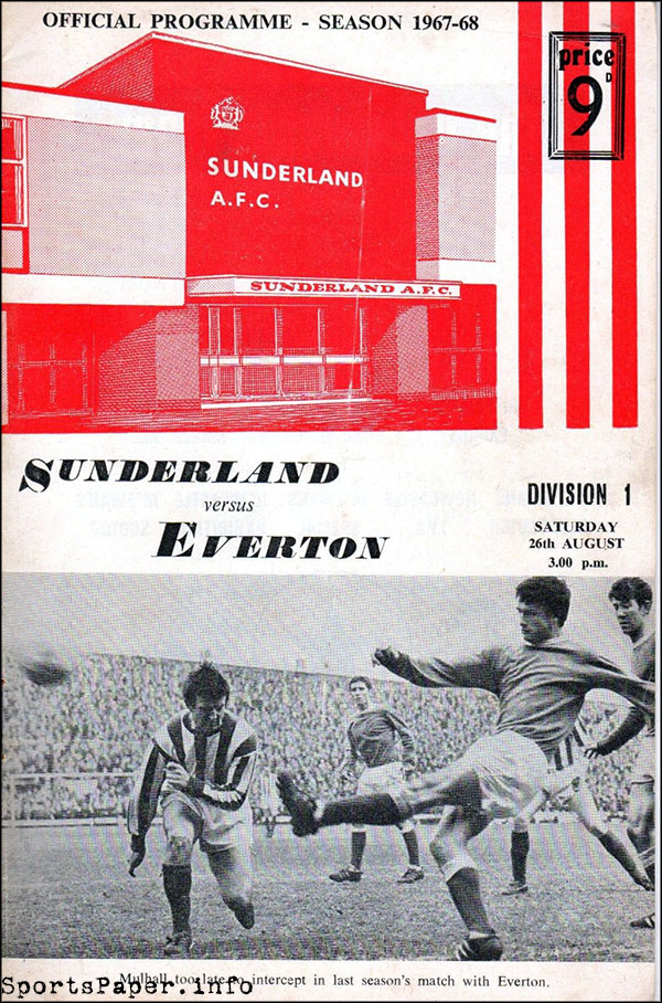 English Football Program: Sunderland vs. Everton (August 26, 1967)
