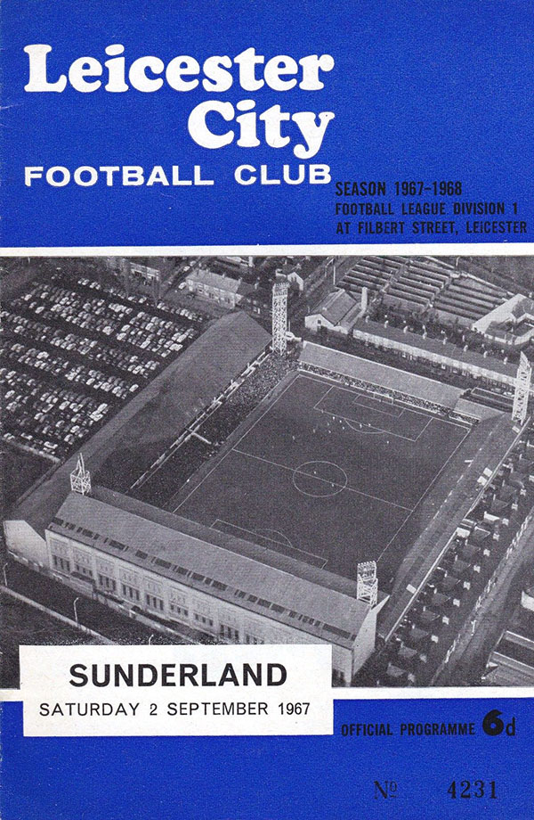 English Football Program: Leicester City vs. Sunderland (September 2, 1967)