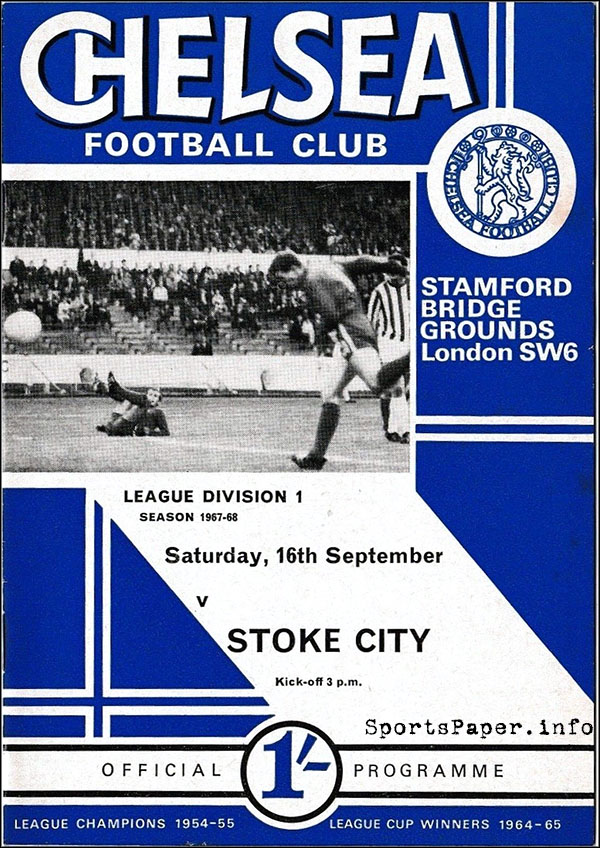 English Football Program: Chelsea vs. Stoke City (September 16, 1967)