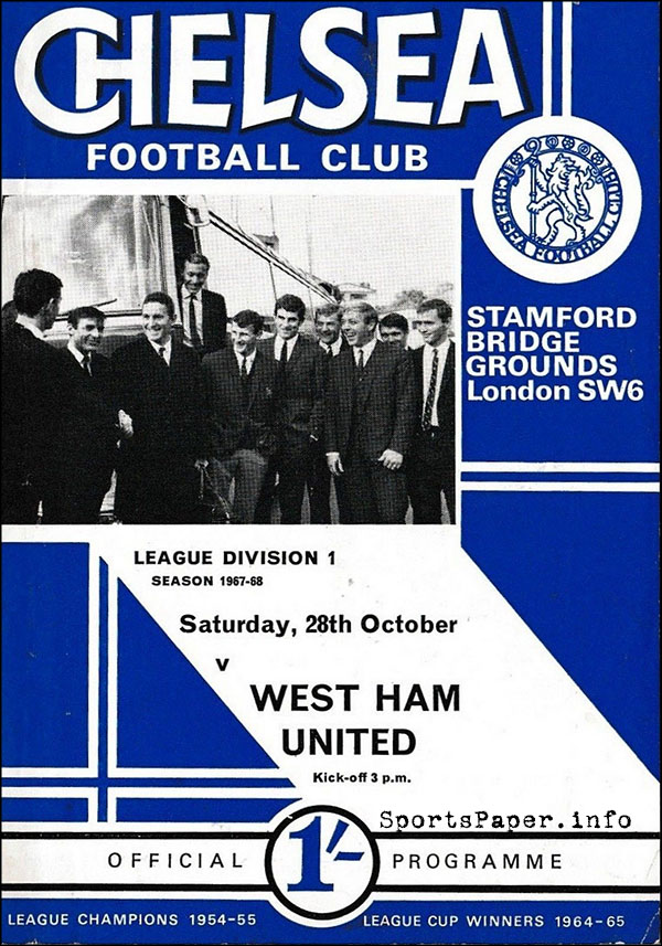 English Football Program: Chelsea vs. West Ham United (October 28, 1967)