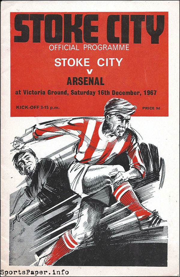 English Football Program: Stoke City vs. Arsenal (December 16, 1967)