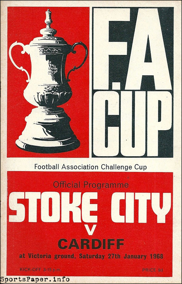 English Football Program: Stoke City vs. Cardiff City (January 27, 1968)