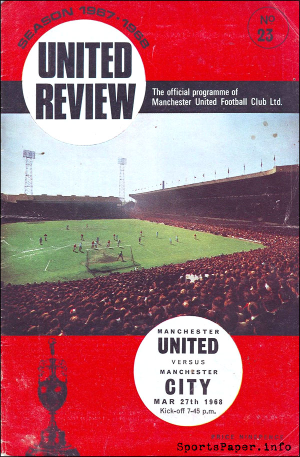 English Football Program: Manchester United vs. Manchester City (March 27, 1968)