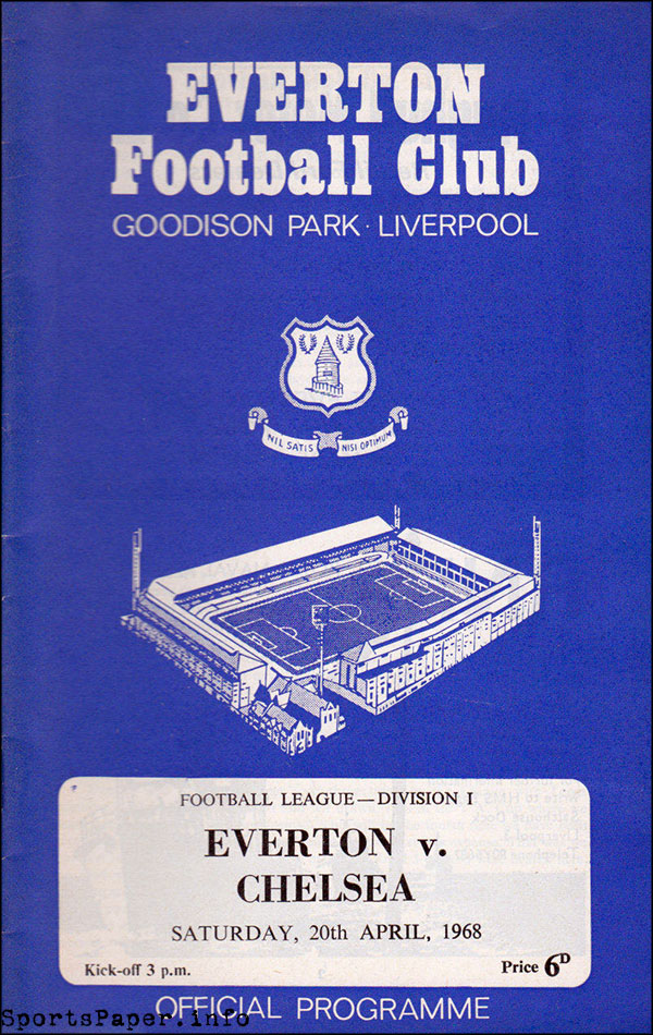 English Football Program: Everton vs. Chelsea (April 20, 1968)