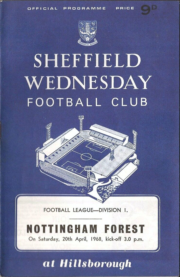 English Football Program: Sheffield Wednesday vs. Nottingham Forest (April 20, 1968)